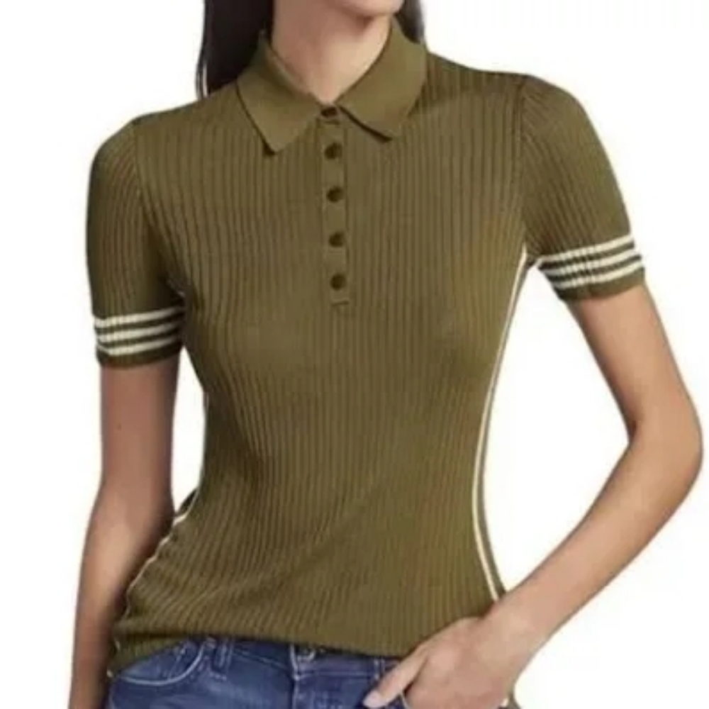 Rag & bone olive peyton polo, size S